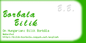 borbala bilik business card